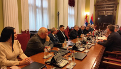 3 April 2023 The members of the PFG with Belarus in meeting with the Ambassador of Belarus to the Republic of Serbia